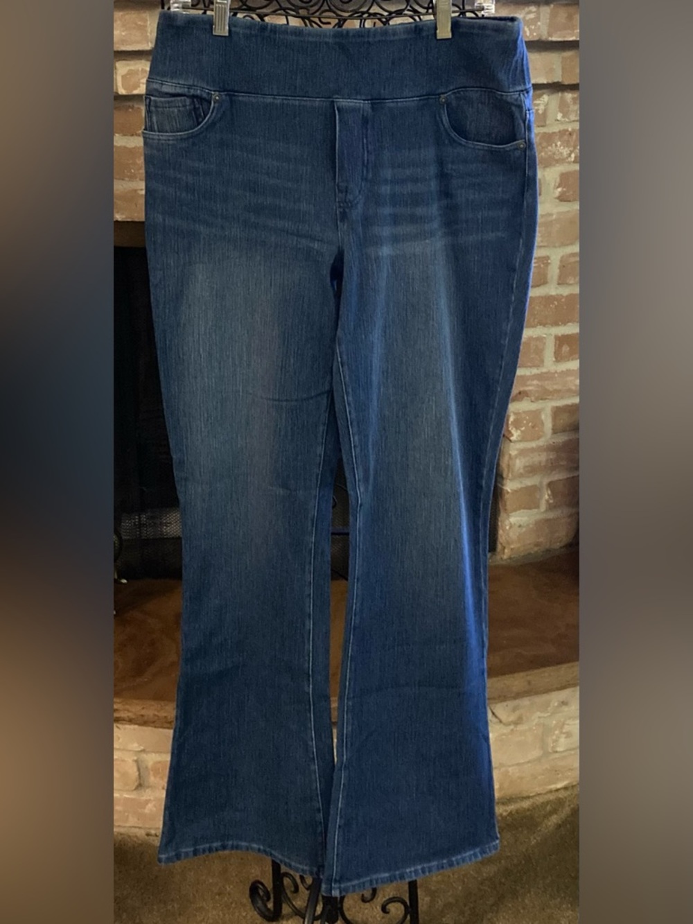 DG2 by Diane Gilman Dark Blue Flare & Wide Leg Jeans